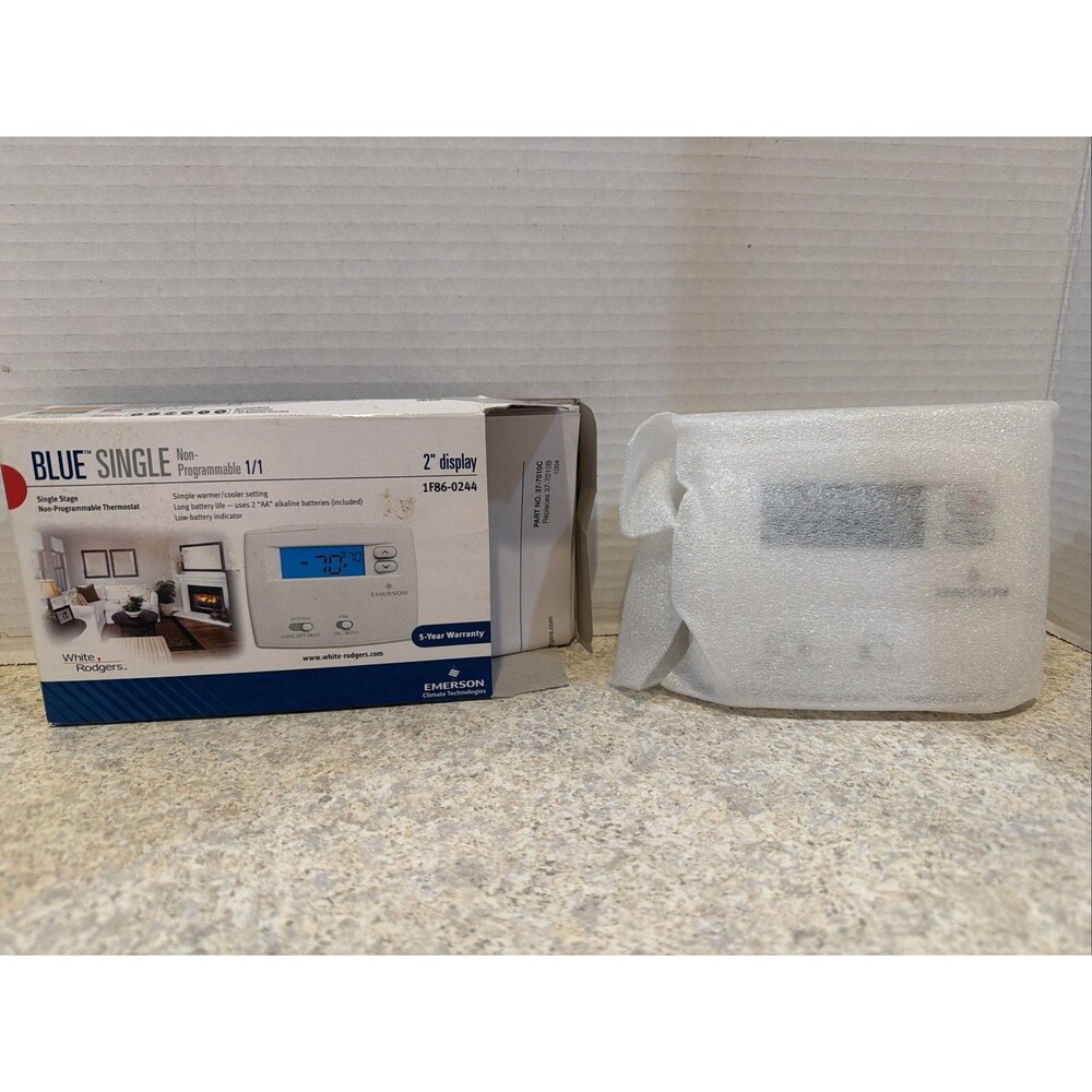 Emerson White-Rodgers 1F86-0244 Blue Non-Programmable Thermostat 1H/1C 24V